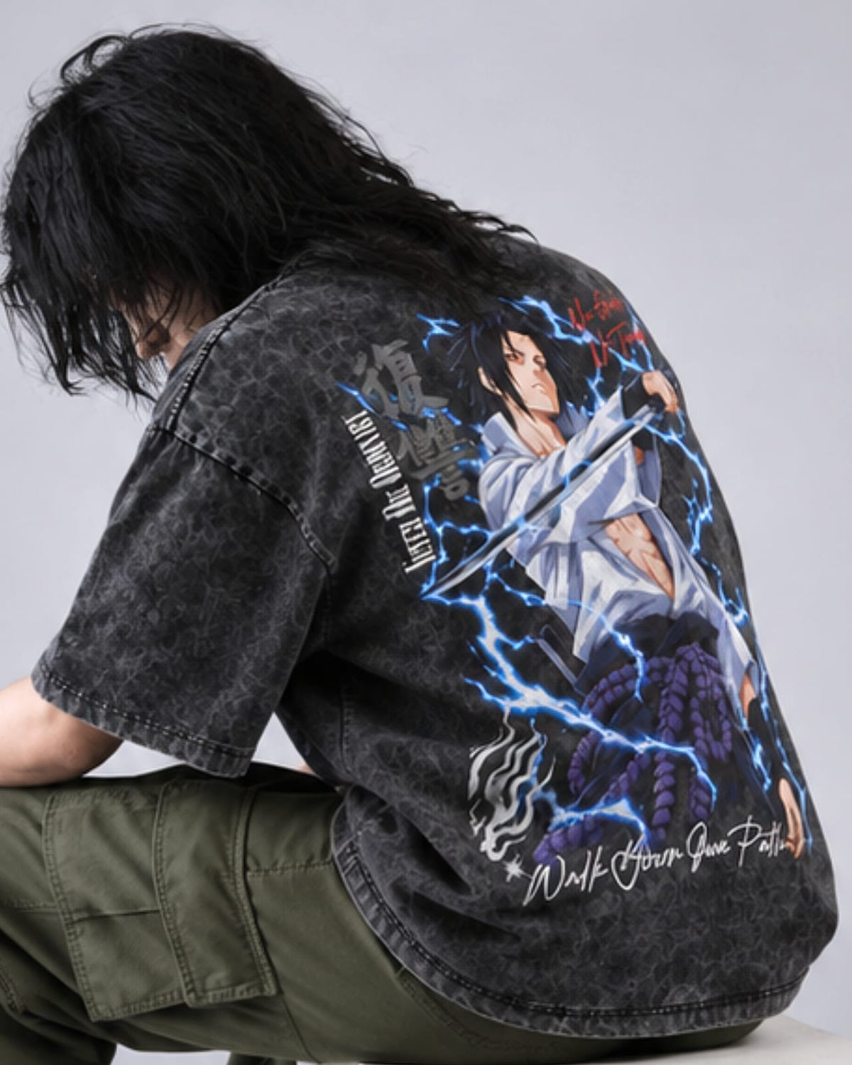 Sasuke Acid Wash Oversized T-Shirt